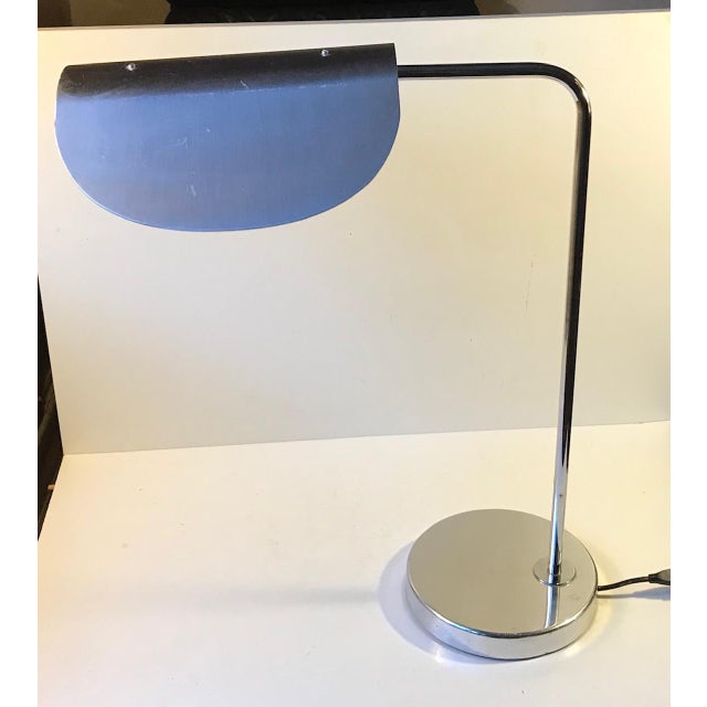 Silver Minimalist Swedish Table Lamp from Bergboms, 1980s For Sale - Image 8 of 14