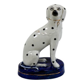 Early 20th Century William Kent Staffordshire Ware Dalmatian Right Facing For Sale