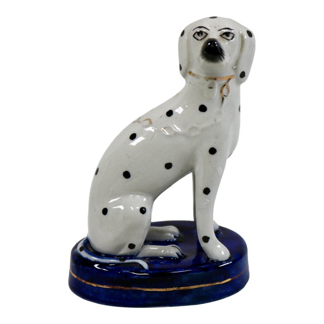 Early 20th Century William Kent Staffordshire Ware Dalmatian Right Facing For Sale