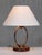 Scandinavian Modern Ring Table Lamp in Brass, Walnut and Silk, Sweden, 1940s For Sale - Image 4 of 11