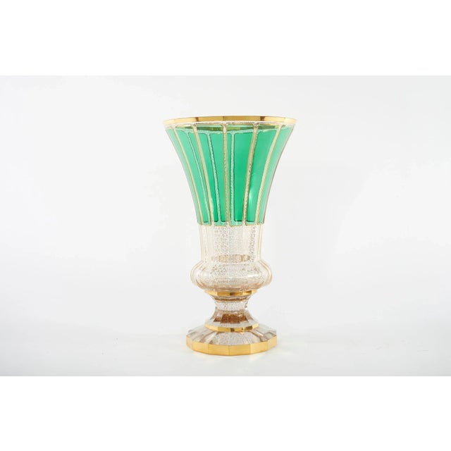 Italian 1930s Large Moser Glass Decorative Vase For Sale - Image 3 of 13