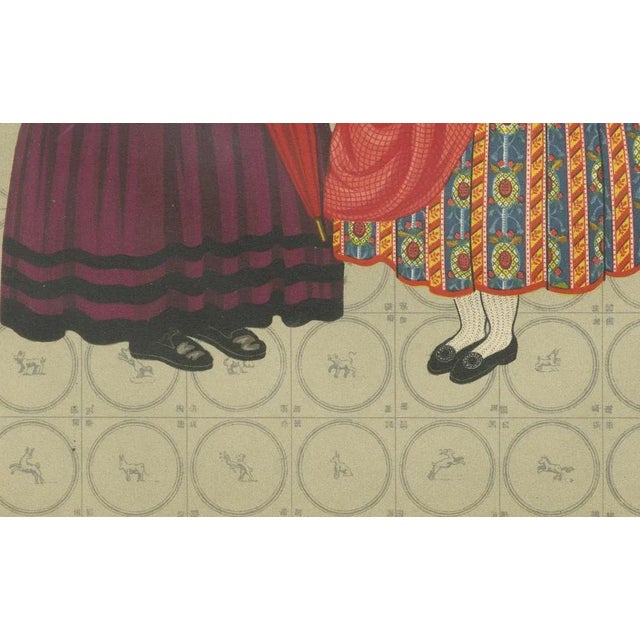 Gratiane de Gardilanne and Elizabeth Whitney Moffatt, Groningen Women in Chintz and Flodder Muts Headdresses, 1932, Chromolithograph For Sale - Image 3 of 10