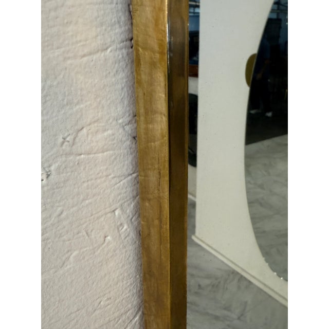 Italian Italian Brass Framed Wall Mirror 1970s For Sale - Image 3 of 7