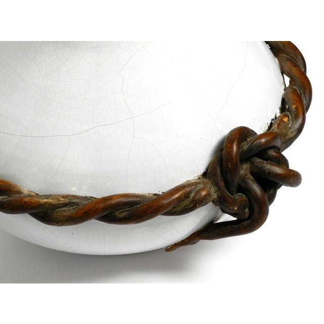 Mid-Century Italian White Ceramic Table Lamps with Original Shades, 1950s, Set of 2 For Sale - Image 14 of 18