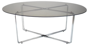 Mid-Century Chrome and Glass Dining Table, Italy, 1970s
