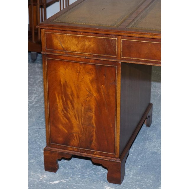 Vintage Pedestal Desk with Hunter Green Leather by Bevan Funnell For Sale - Image 13 of 18