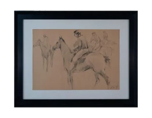 At the Races, 20th Century, Graphite Drawing