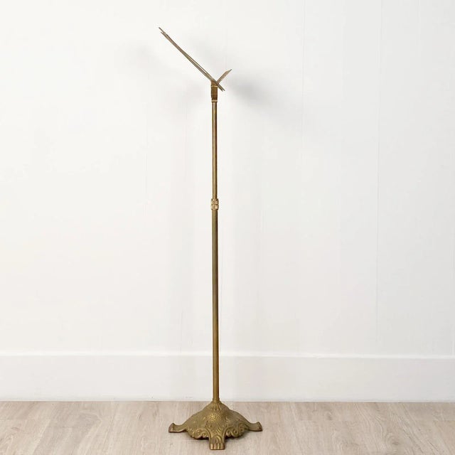 English Circa Late 19th Century Victorian Brass Music Stand, England For Sale - Image 3 of 6
