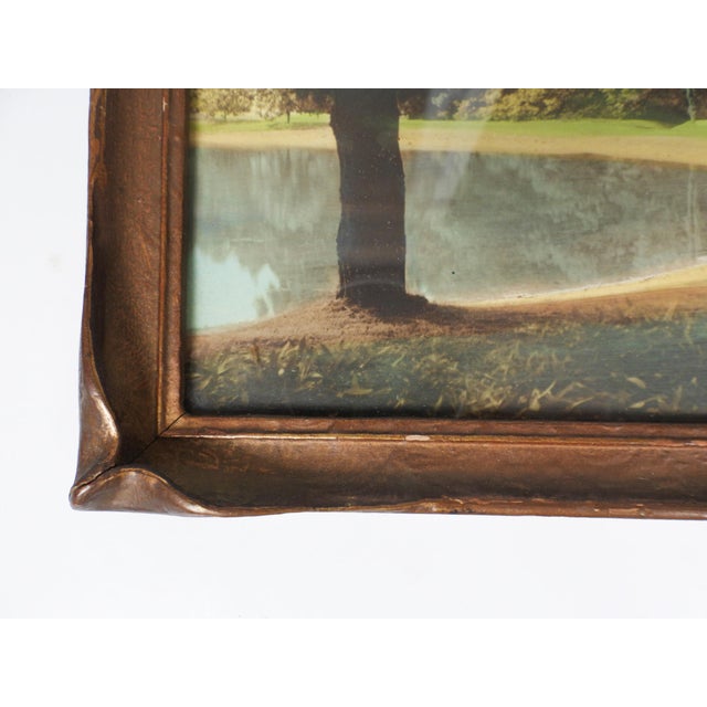 Early 20th Century Early 20th Century Batwing Gilt Picture Frame & Folly Photograph For Sale - Image 5 of 6