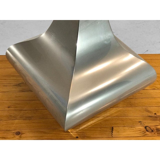 A large and luxurious table or floor lamp, post-modernist, space-age, shabby-chic, in nickel-plated metal and original...