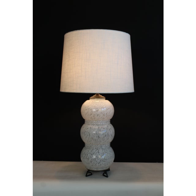 Nineteen fifties Sculptural Mezza Murano table lamp. Elegant yet simple in design. Will fit with many interior...