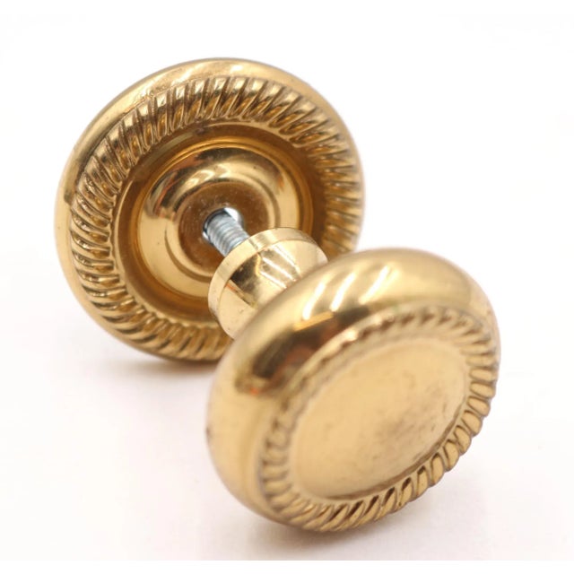 Traditional Traditional 1.375 In. Rope Brass Drawer Cabinet Knob For Sale - Image 3 of 5