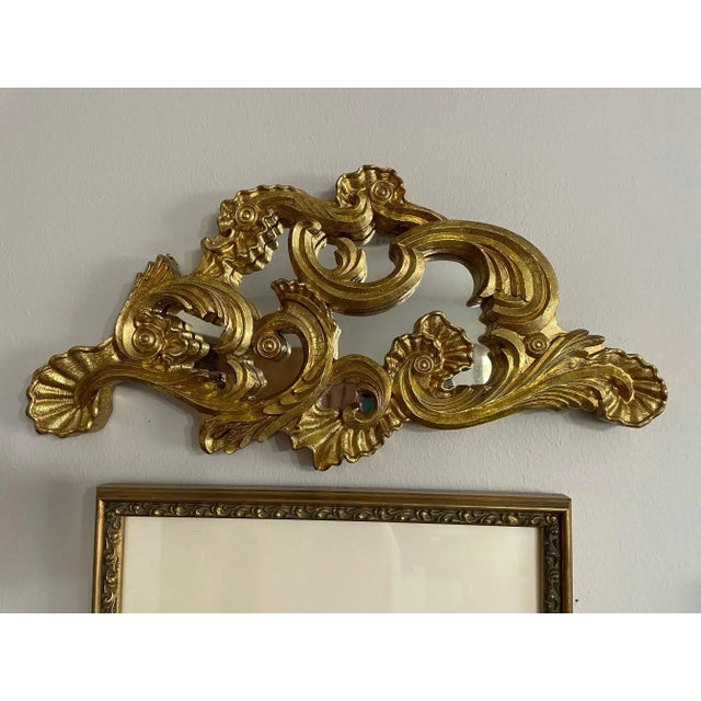 Vintage Gilded Decorative Scroll Mirror Wall Swags - a Pair For Sale - Image 10 of 12