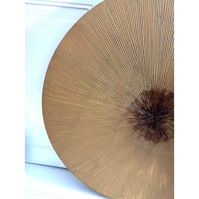 Gold Ribbed Sun Burst Wall Art For Sale - Image 4 of 8