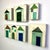Wood Encaustic Collage Installation by Gina Cochran "Tiny Dwellings" Series - Seaside - Set of 5 For Sale - Image 7 of 7