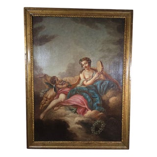 Circle of François Boucher, Venus and Cupid, 18th Century, Oil on Canvas, Framed For Sale