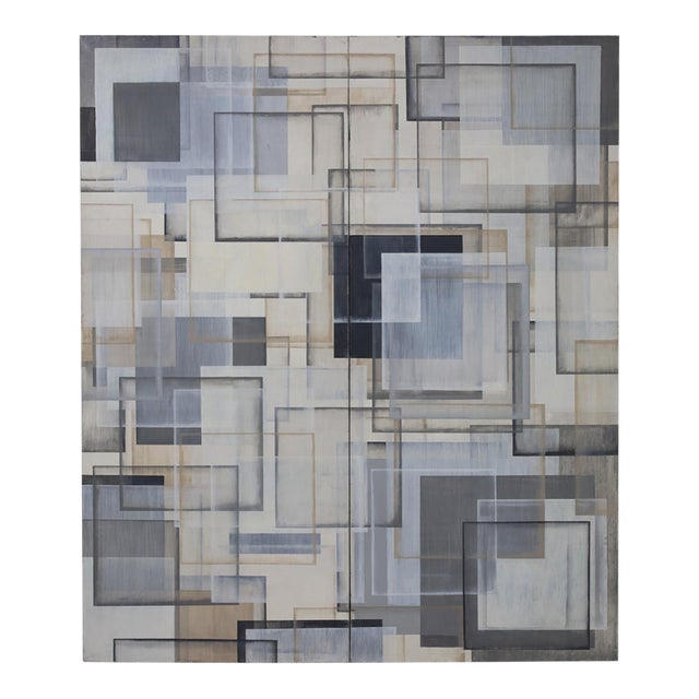 Large Painting by Sean Scherer, "Ruhlman", Dtd. 1999, 84" X 72" Diptych For Sale