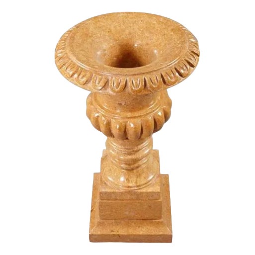 20th Century Beige Marble Crater Vase For Sale