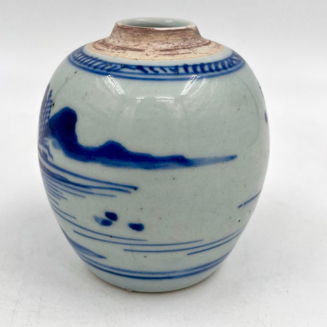 Ceramic Antique Chinese Petite Blue and White Ginger Jar For Sale - Image 7 of 12