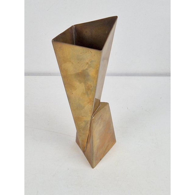 Art Deco Cubist Brass Vase from WMF, 1930s For Sale - Image 9 of 14