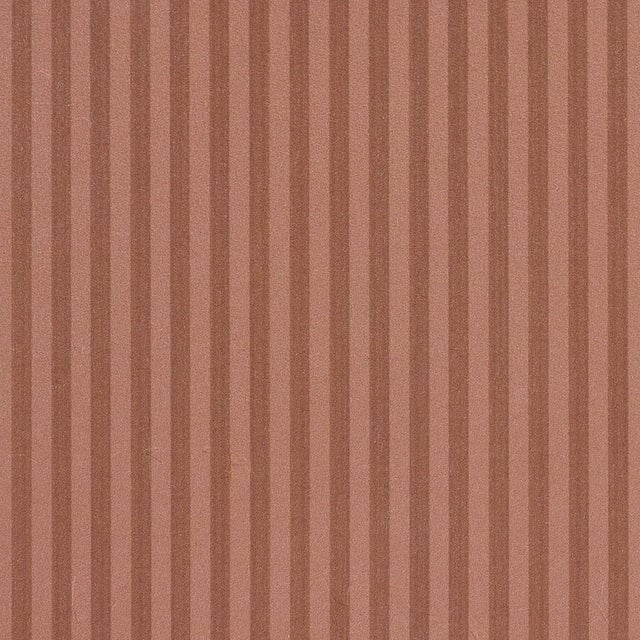 Schumacher Edwin Stripe Narrow Wallcovering In Terracotta For Sale