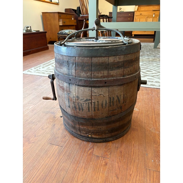 Wood Vintage Montgomery Ward Barrel Churn on Stand For Sale - Image 7 of 8