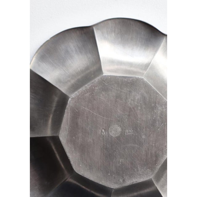 Metal Swedish Grace Pewter Scalloped Bowl by Estrid Ericson for Svenskt Tenn, 1933 For Sale - Image 7 of 11