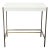 West Elm Zane Modern White Compact Desk With Brass Metal Frame For Sale