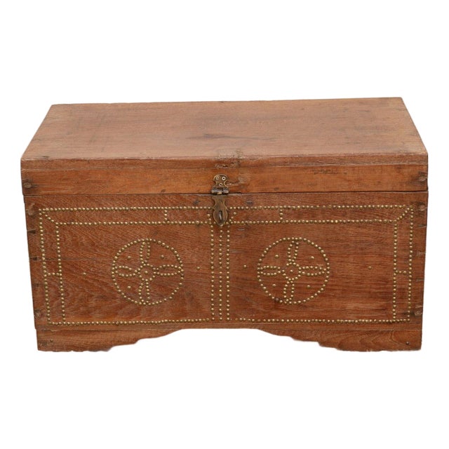 Mid 20th Century British Colonial Teak Chest For Sale