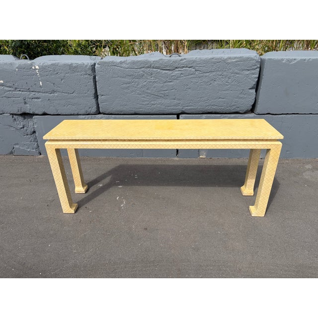 Beige 1980's Tessellated Bone Console Table For Sale - Image 8 of 17