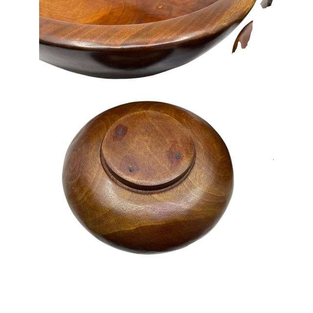 Wood Mid Century Wooden Bowl Serving Set - a Set of 7 For Sale - Image 7 of 9
