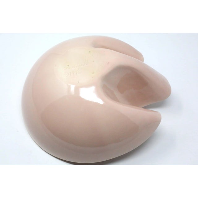 Ceramic 1970's Pink Handmade Ceramic Folded Bowl by Schwarzwald Pottery For Sale - Image 7 of 10
