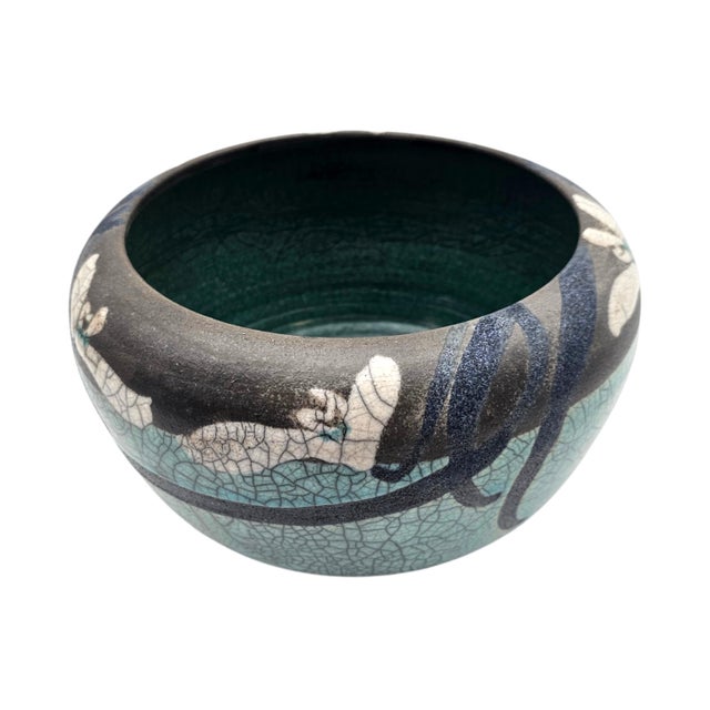 Green Joy Imai Studio Ikebana Ceramic Bowl, Palo Alto, 7.5" For Sale - Image 8 of 12