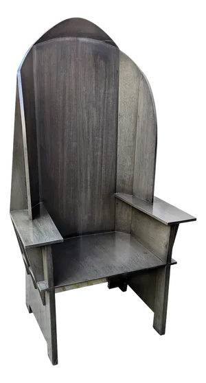 Large Sculptural Matrix Throne Armchair in Grey Wood by Adriano e Paolo Suman for Giorgetti, 1984