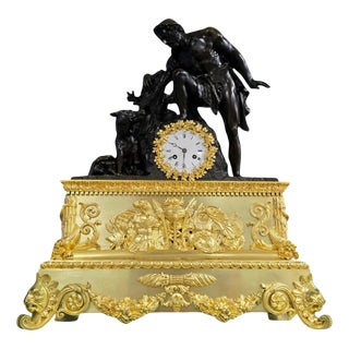 Large Model Empire Clock Depicting Faustulus Discovering Romulus and Remus, 1825 For Sale