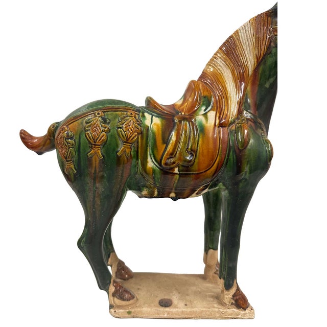 Chinese 20th Century Chinese Ceramic Tang San Cai (Tri Color)Horse For Sale - Image 3 of 11
