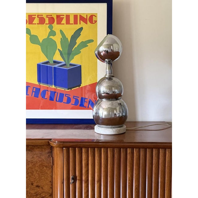 1970s Space Age Chrome Table Lamp, France, 1970s For Sale - Image 5 of 11