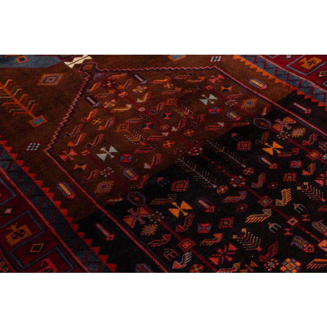 Textile Vintage Tribal Kurdish Wool Runner Rug With Tribal Motifs & Abrash Tones For Sale - Image 7 of 9