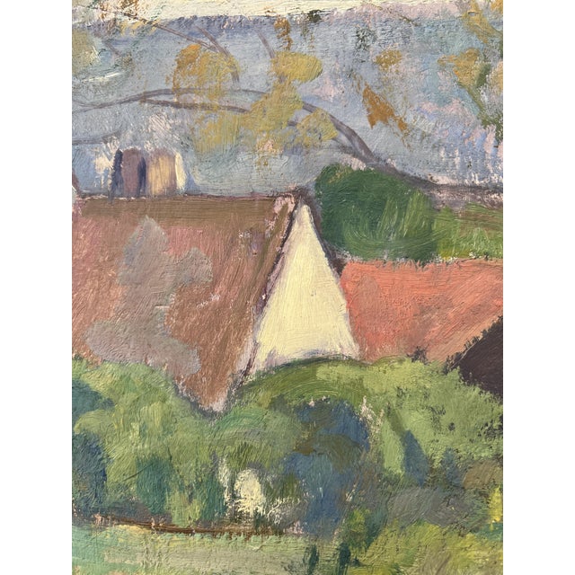 Arthur Morard, Paysage de campagne avec vue sur le Jura Suisse, 1978, Oil on Canvas For Sale - Image 4 of 11