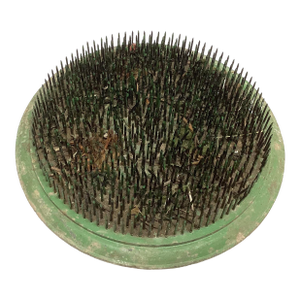 1930s Floral Holder Frog Large Spiked Vogue No 7 Green Metal
