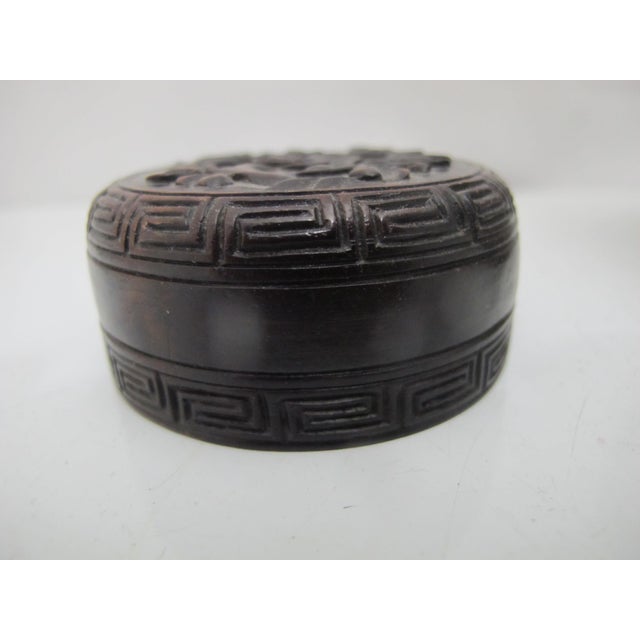 Chinese Qing 100 Boys Blue Porcelain Ginger Jar Snuff Bottle W/Carved Wood Lid For Sale - Image 4 of 11