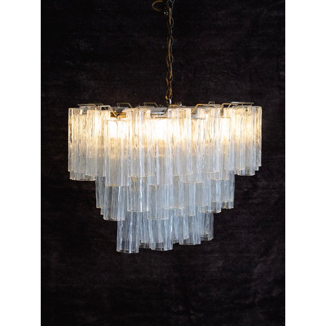 Murano Italian Mid-Century "Tronchi" Glass Chandelier, Made in Murano For Sale - Image 4 of 16