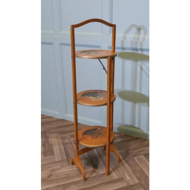 Victorian Burnt Orange Lacquered 3-Tier Cake Stand, 1930s For Sale - Image 4 of 8