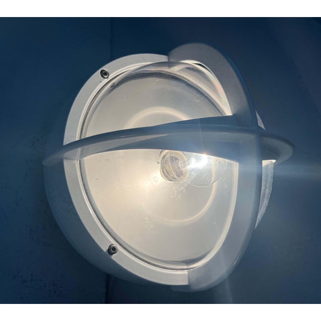 Mid-Century Modern Danish Pirat White Metal Outdoor Wall Lamp by Eva and Nils Koppel, Gert Edstrand for Nordisk Solar, 1960s For Sale - Image 6 of 18