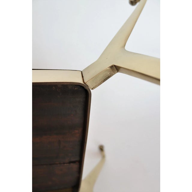 Italian Coffee Table in Brass and Mahogany, 1950s For Sale - Image 13 of 18