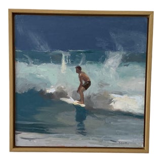 Contemporary Beach Painting of Surfer “Surf Arrangement No.60” by Doug Stotts For Sale