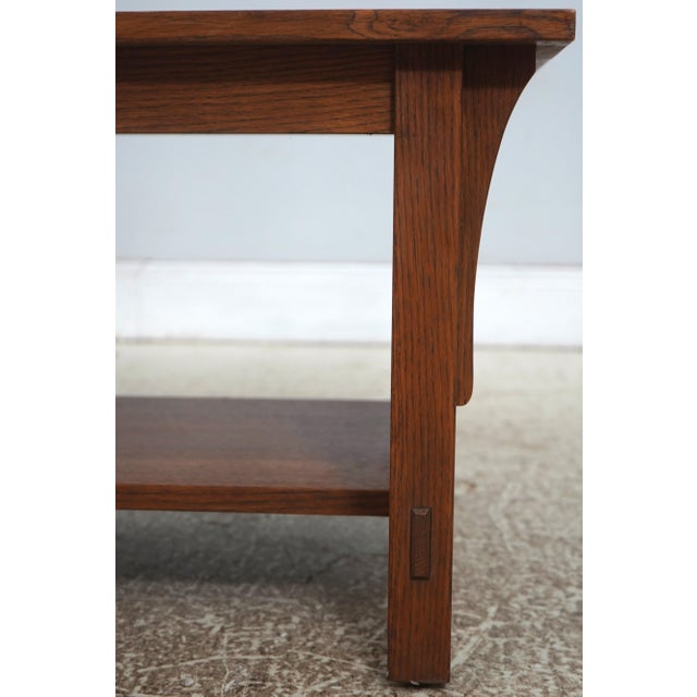 1990s Stickley Mission Oak Coffee Table Arts & Crafts For Sale - Image 5 of 13
