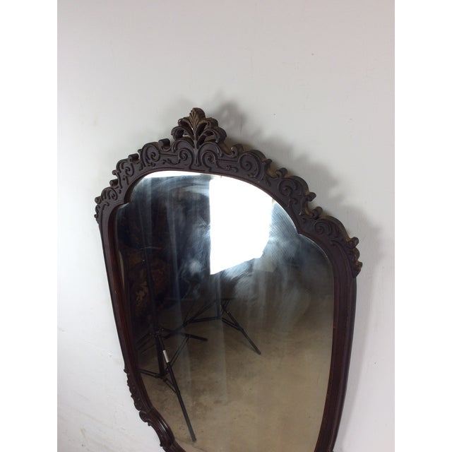 Antique Wall Mirror With Ornate Carved Wood Frame For Sale - Image 10 of 13