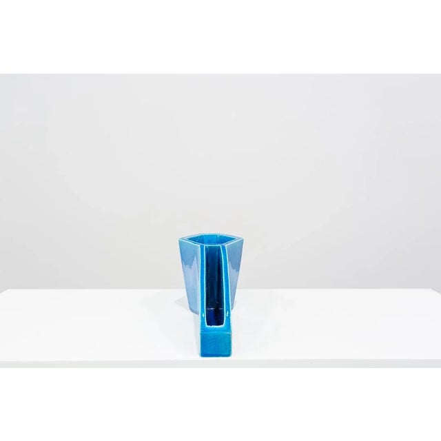 Blue Blue Glazed Ceramic Centerpiece, 1960s For Sale - Image 8 of 9