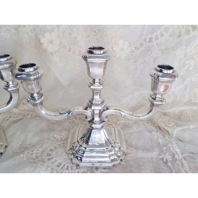Antique Jakob Grimminger Sterling Silver Art Deco Three-Tiered Candelabras - A Pair For Sale In Columbia, SC - Image 6 of 11